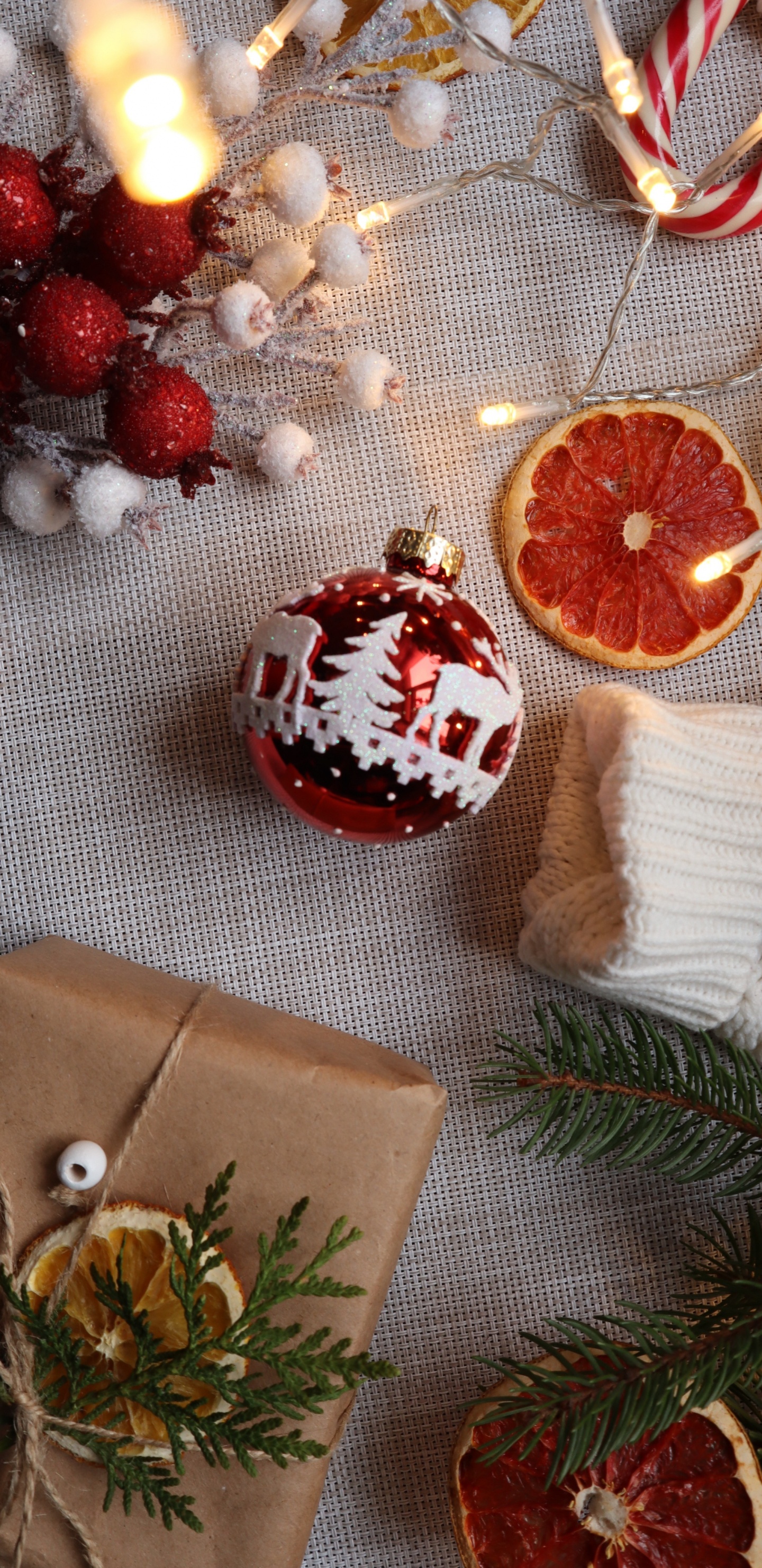 Обои рождественский орнамент, Рождество, андроид, Рангпур, ткань в разрешении 1440x2960