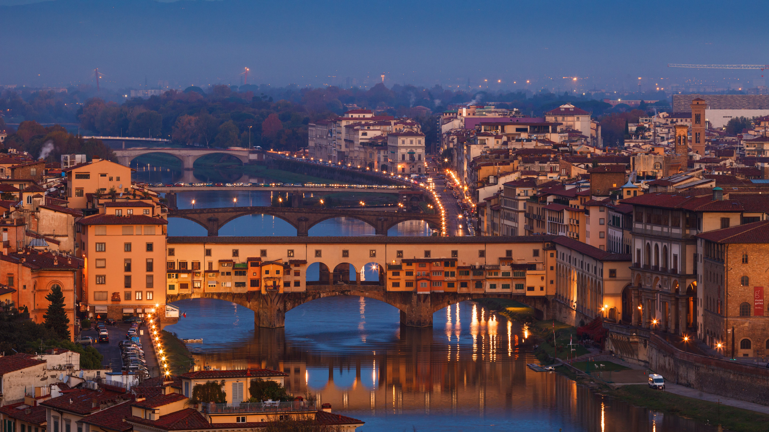 Обои путешествие, город, ориентир, ночь, городской район в разрешении 2560x1440