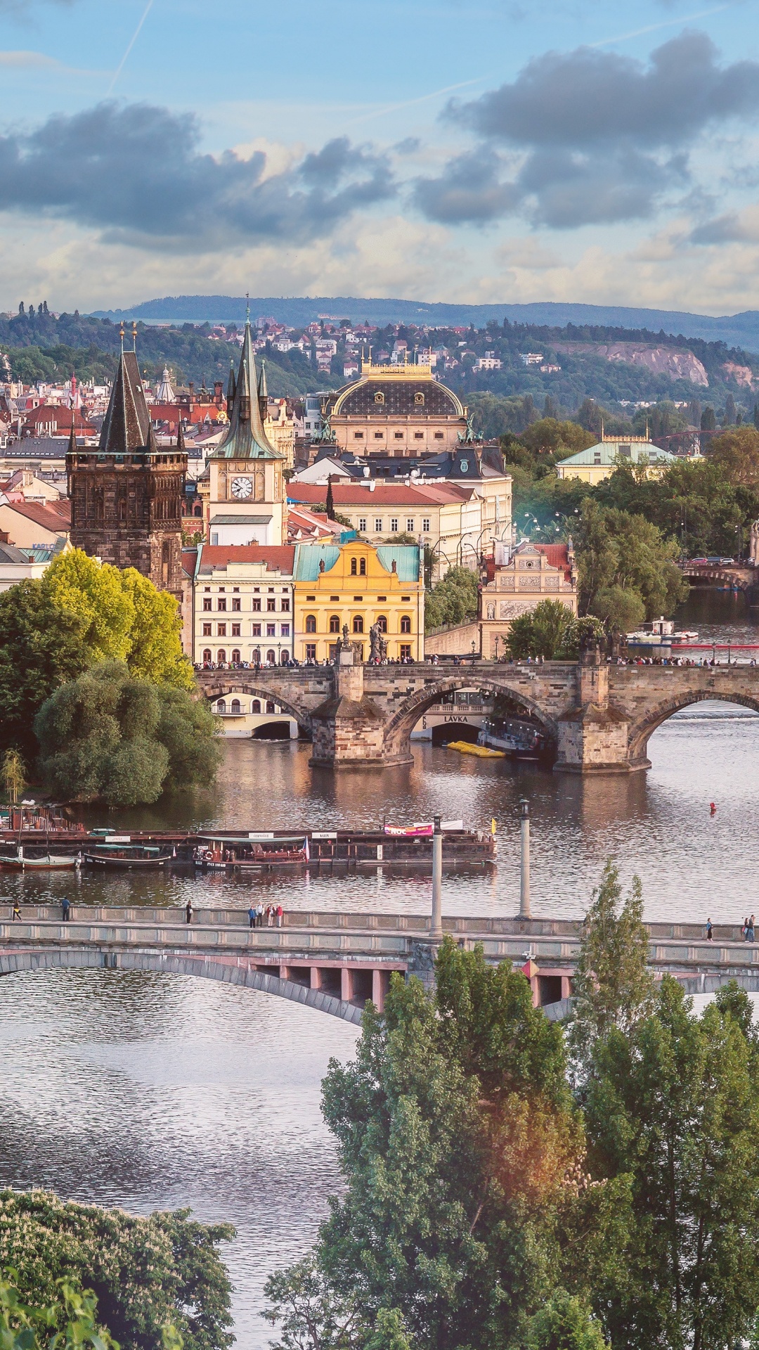 Обои Отель Прага, мост, арочный мостик, реки, город в разрешении 1080x1920