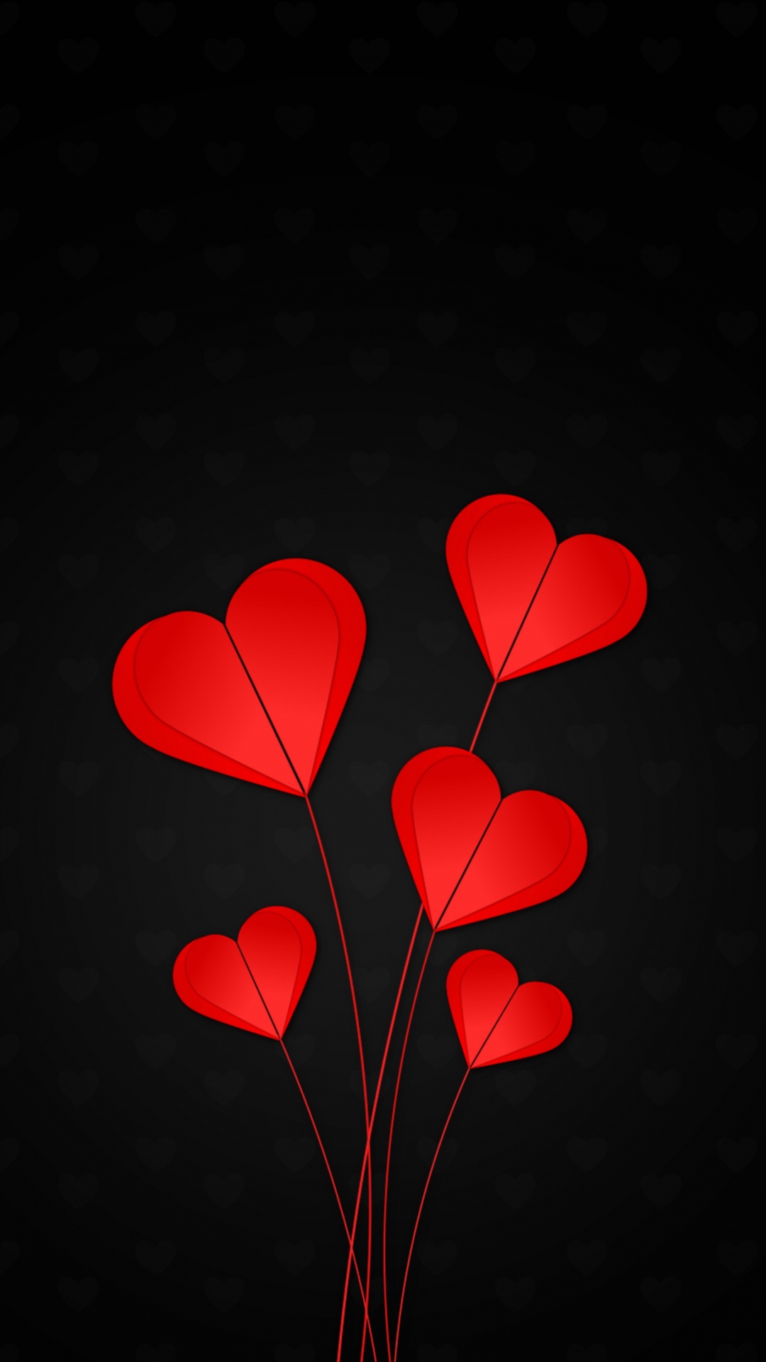 Обои сердце, красный цвет, лепесток, любовь, День Святого Валентина в разрешении 1080x1920