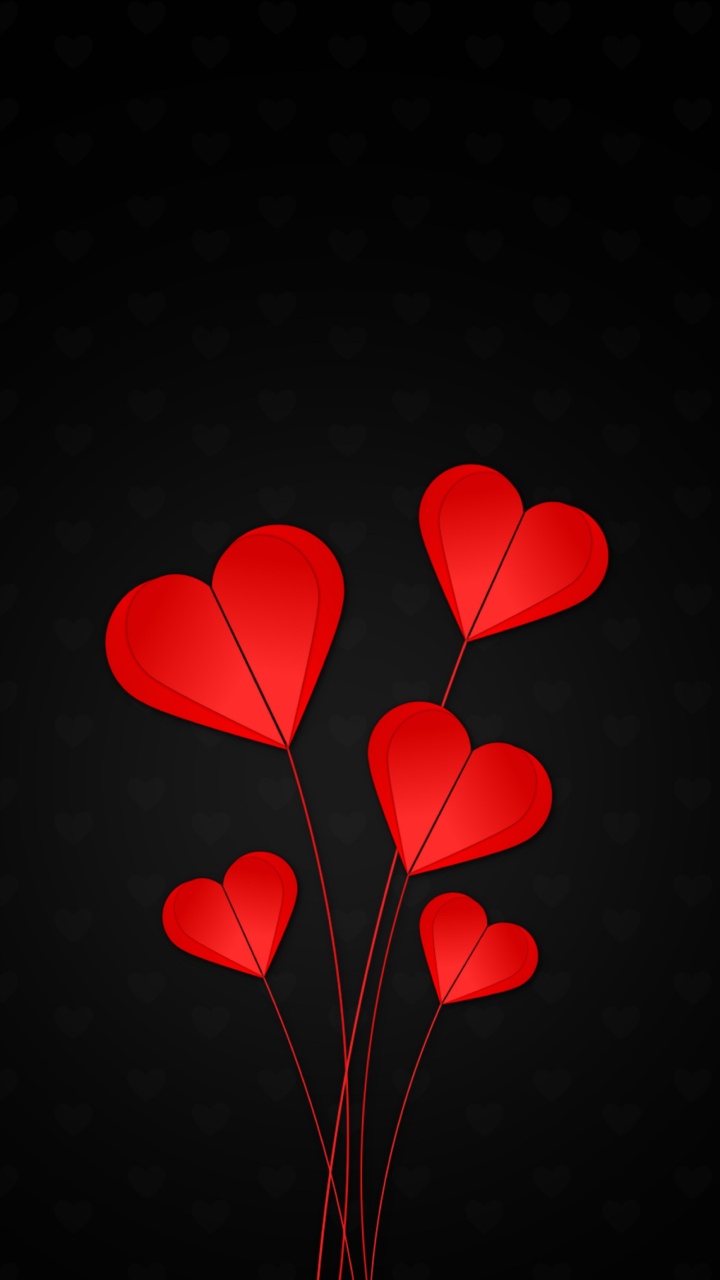 Обои сердце, красный цвет, лепесток, любовь, День Святого Валентина в разрешении 720x1280