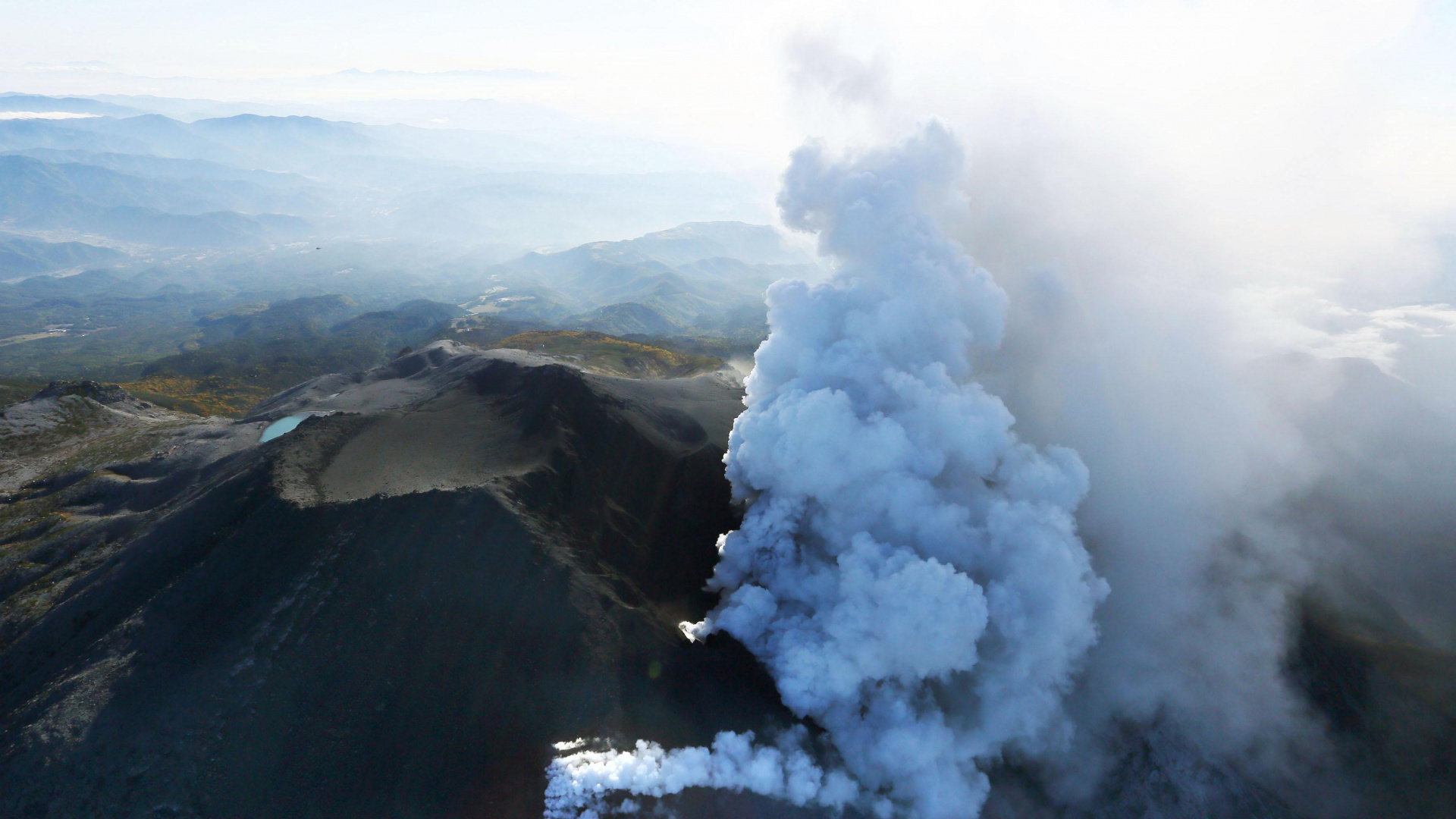 Обои Гора Онтакэ, вулкан, Извержение горы ontake 2014, вулканического рельефа, купол лавы в разрешении 1920x1080