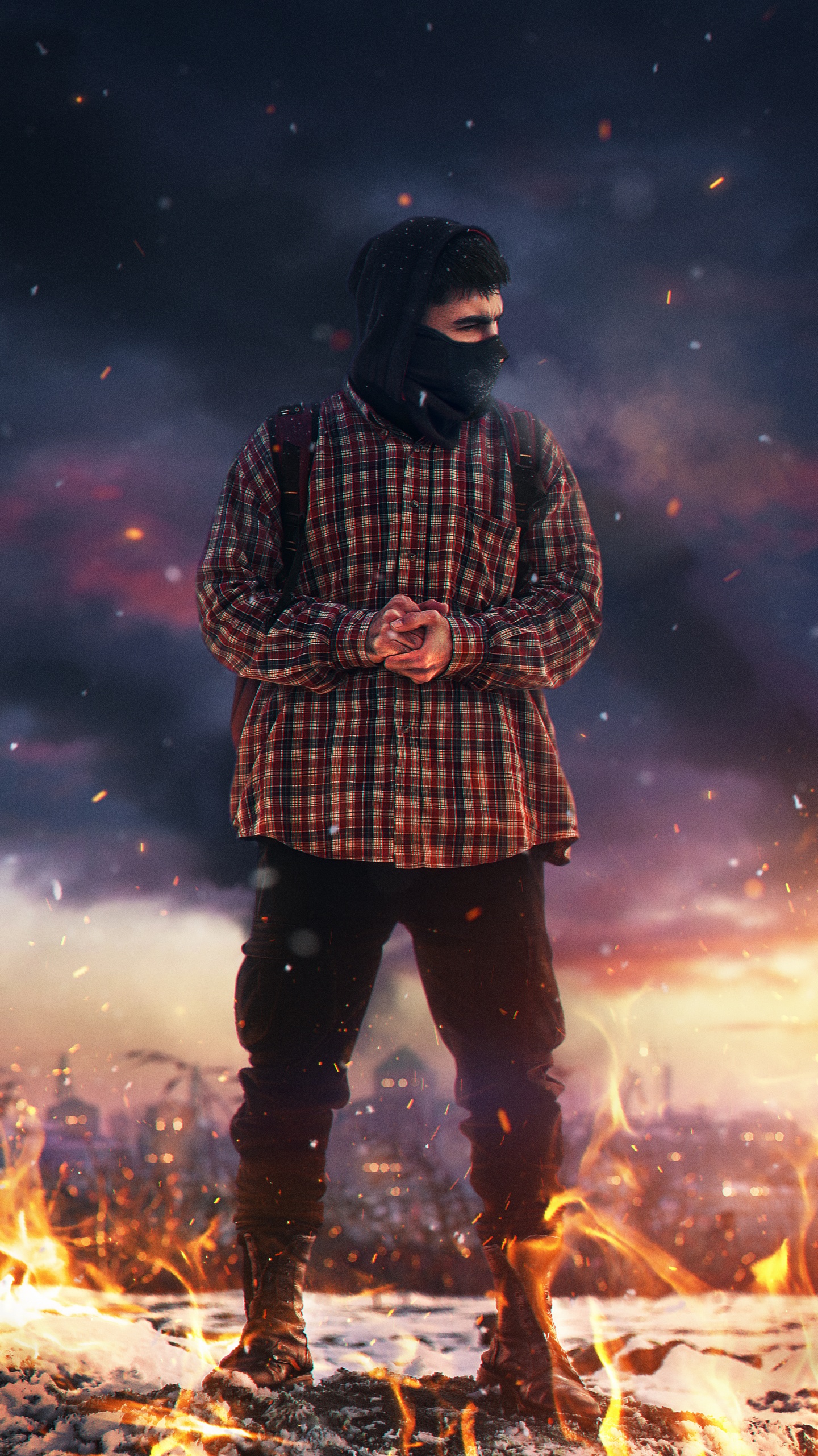 Обои висгун - социальная сеть, человек, шотландка, стояние, Люди в природе в разрешении 1440x2560