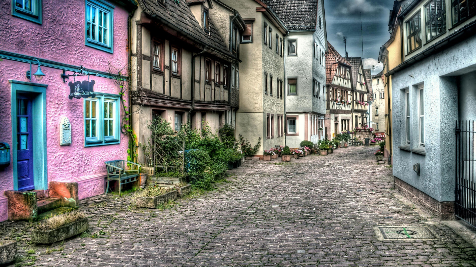 Обои улица, аллея, городок, соседство, дорога в разрешении 1920x1080