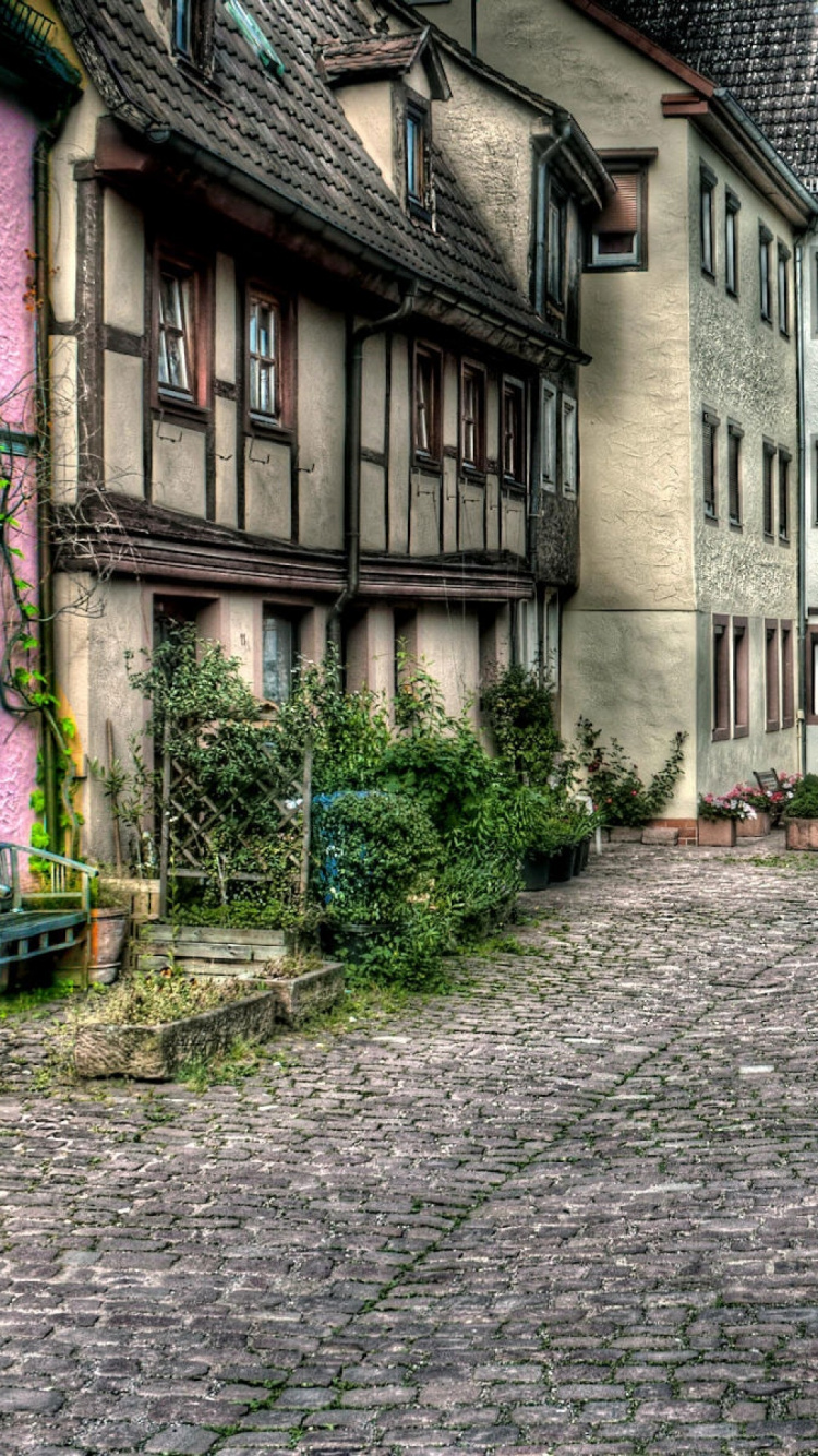 Обои улица, аллея, городок, соседство, дорога в разрешении 750x1334