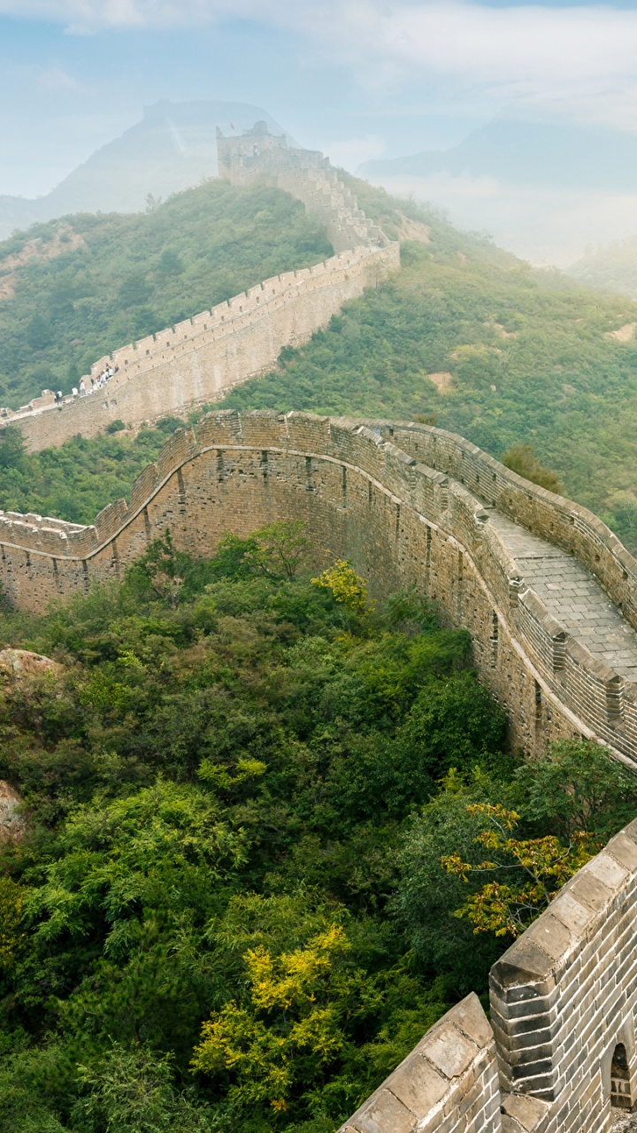 Обои великая Китайская стена, ориентир, горная станция, гора, историческое место в разрешении 720x1280