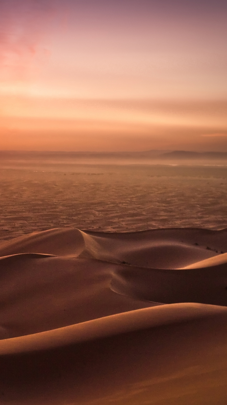 Обои мерзуга, песок, эолийские рельефы, горизонт, Дюна в разрешении 750x1334