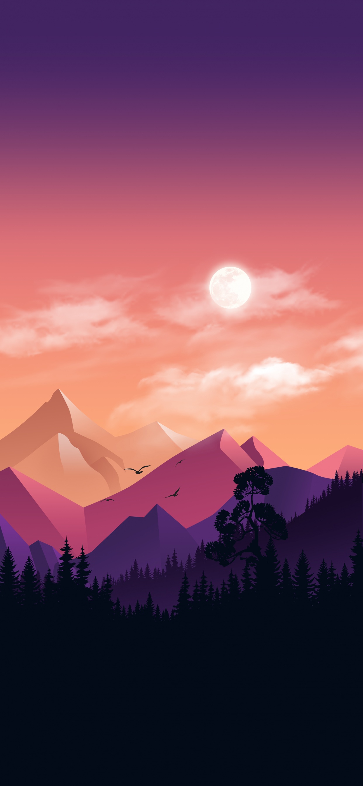 Обои облако, атмосфера, экорегион, гора, послесвечение в разрешении 1242x2688