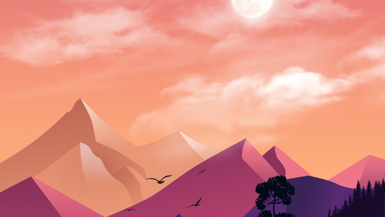 Обои облако, атмосфера, экорегион, гора, послесвечение в разрешении 1280x720