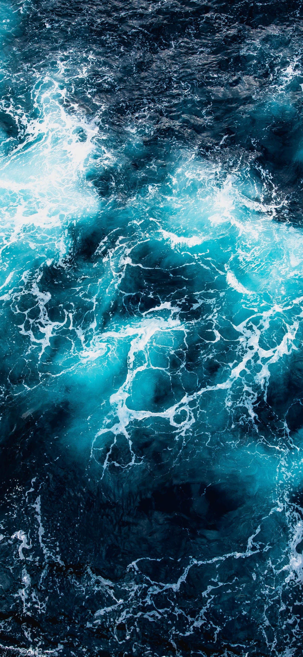 Обои океан с высоты птичьего полета, океан, море, ветровая волна, вода в разрешении 1242x2688