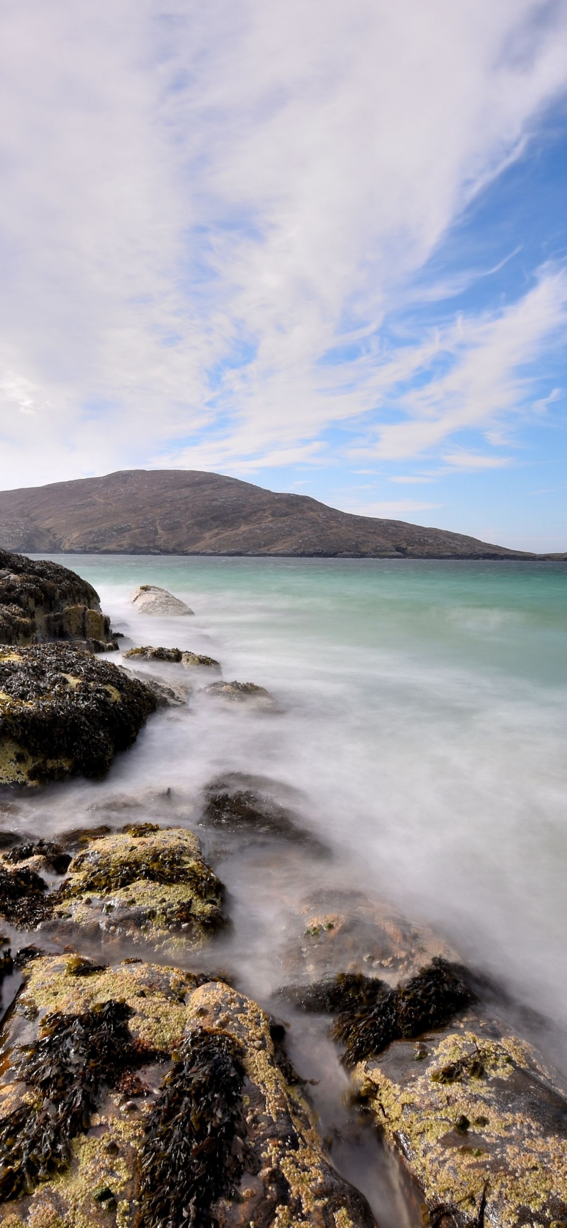 Обои пейзаж, облако, вода, природный ландшафт, растение в разрешении 1125x2436