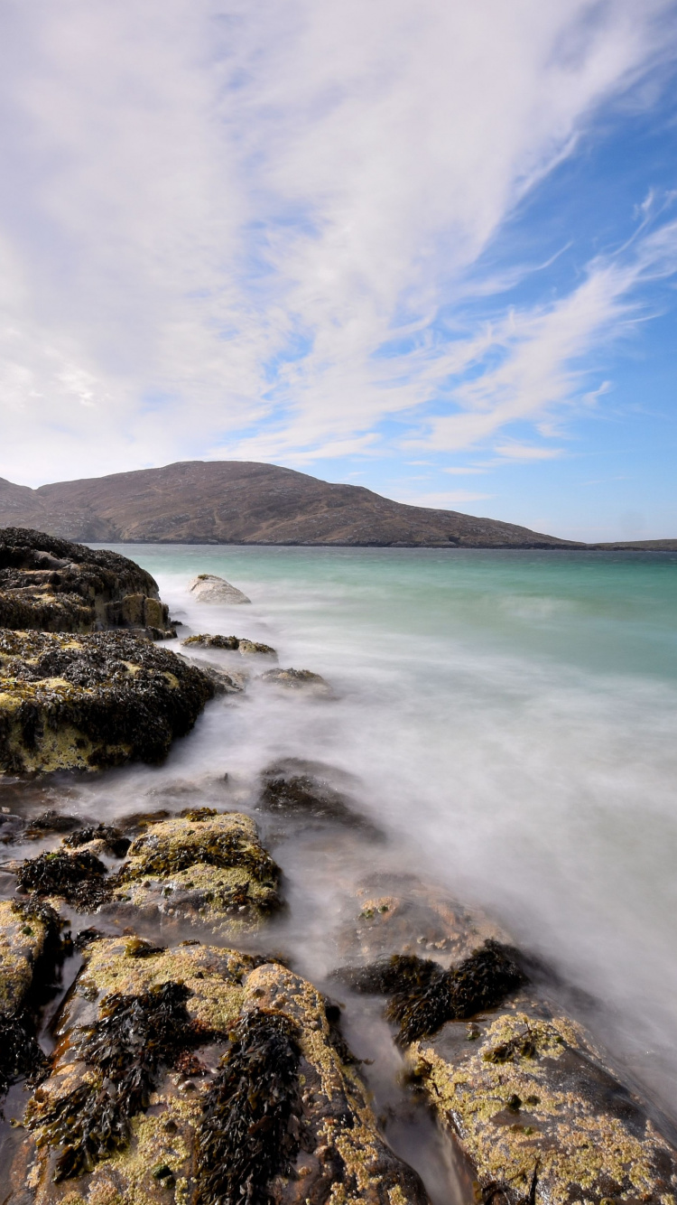 Обои пейзаж, облако, вода, природный ландшафт, растение в разрешении 750x1334