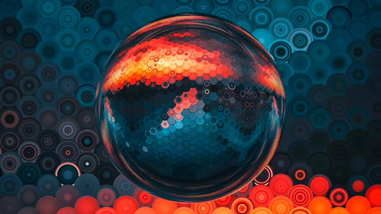 Обои красочность, красный цвет, Янтарь, Апельсин, мяч в разрешении 1280x720