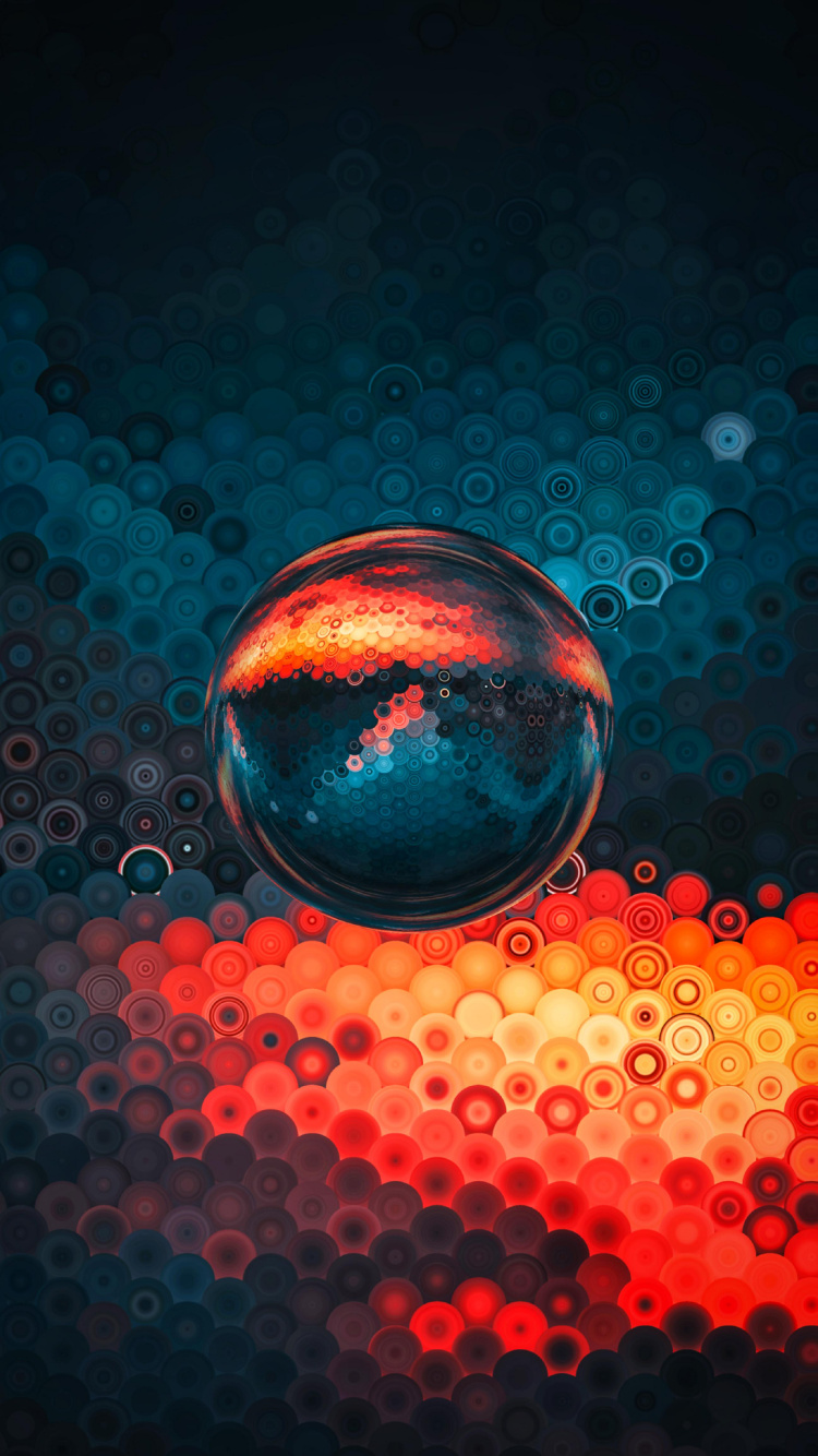 Обои красочность, красный цвет, Янтарь, Апельсин, мяч в разрешении 750x1334