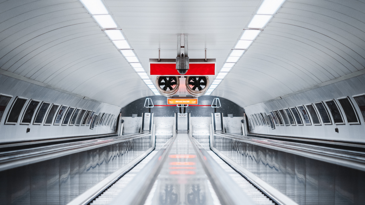 Обои эскалатор, скоростной транспорт, транспорт, городской район, линия в разрешении 1280x720