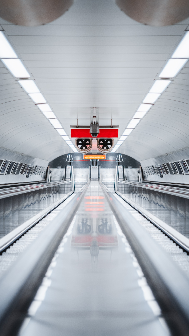 Обои эскалатор, скоростной транспорт, транспорт, городской район, линия в разрешении 750x1334
