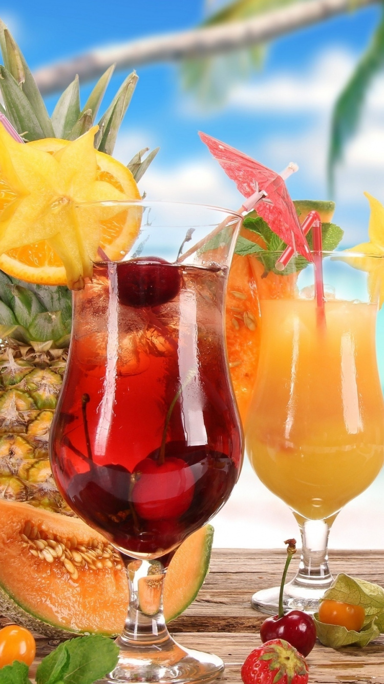 Обои сок, пунш, напиток, май Тай, ромом в разрешении 750x1334
