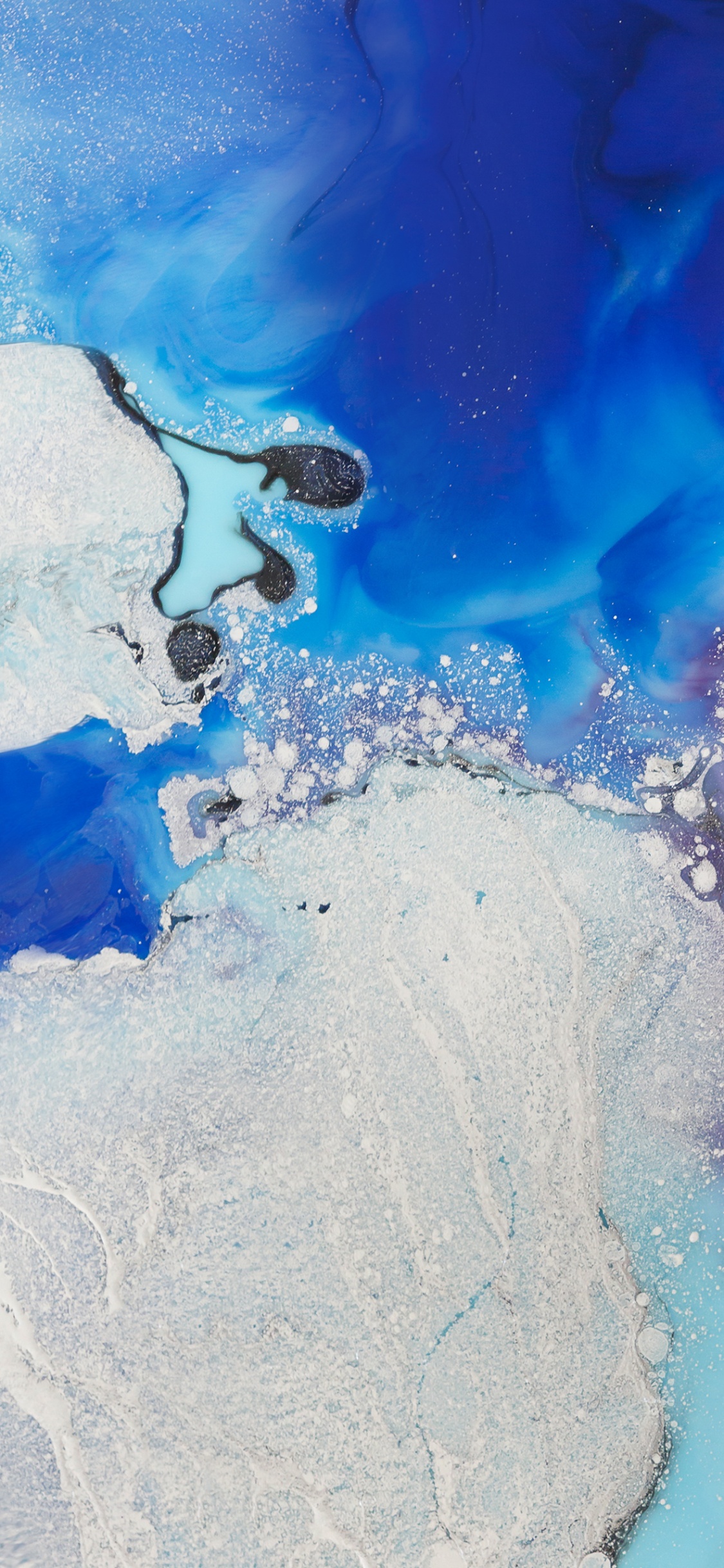 Обои смартфон, Один пользовательский интерфейс, синий, вода, атмосфера в разрешении 1125x2436