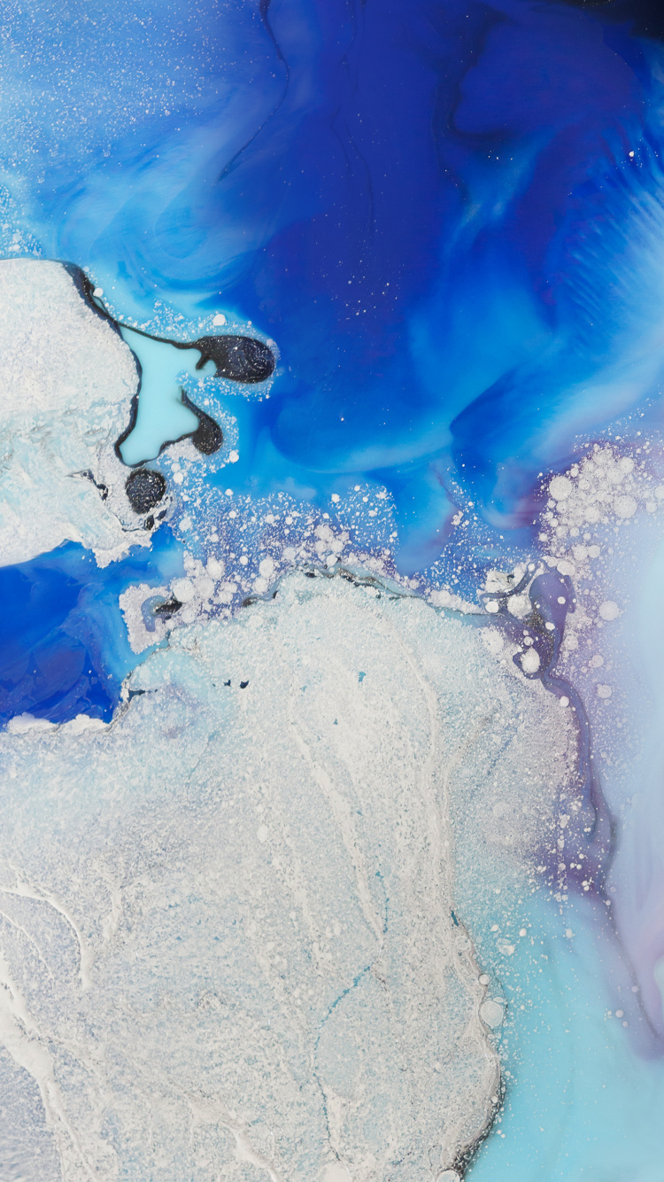 Обои смартфон, Один пользовательский интерфейс, синий, вода, атмосфера в разрешении 750x1334