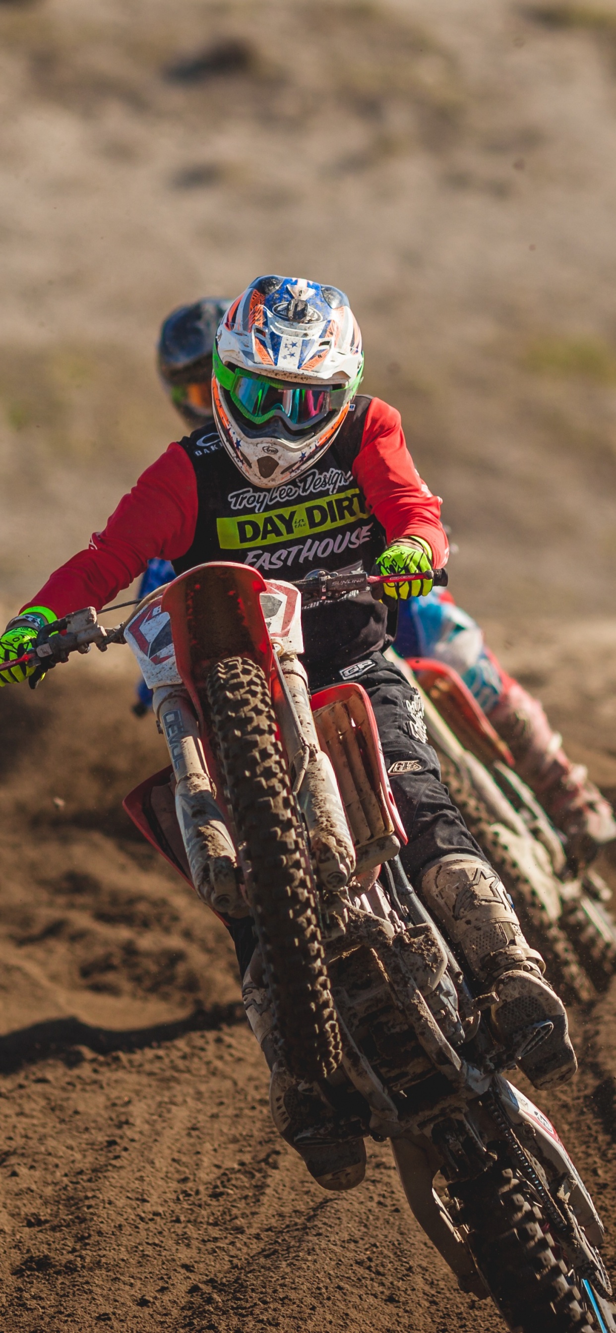 Обои мотоцикл, мотокросс, занятие спортом, почва, гоночный в разрешении 1242x2688