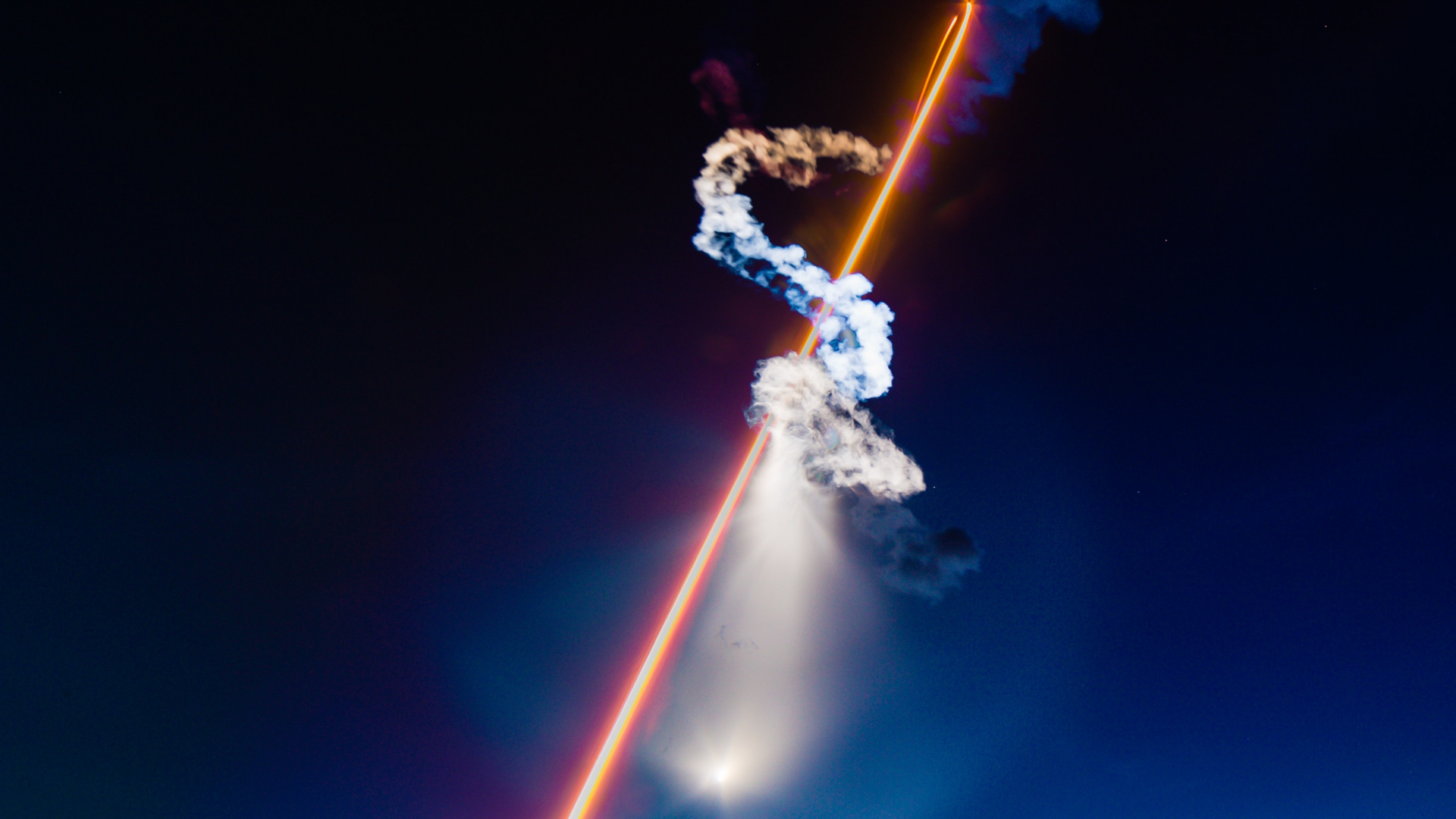 Обои ракета, SpaceX, запуск ракеты, свет, атмосфера в разрешении 1920x1080