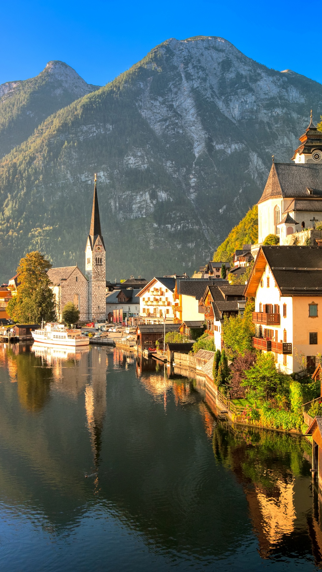 Обои гальштат, путешествие, горная деревня, природа, гора в разрешении 1080x1920