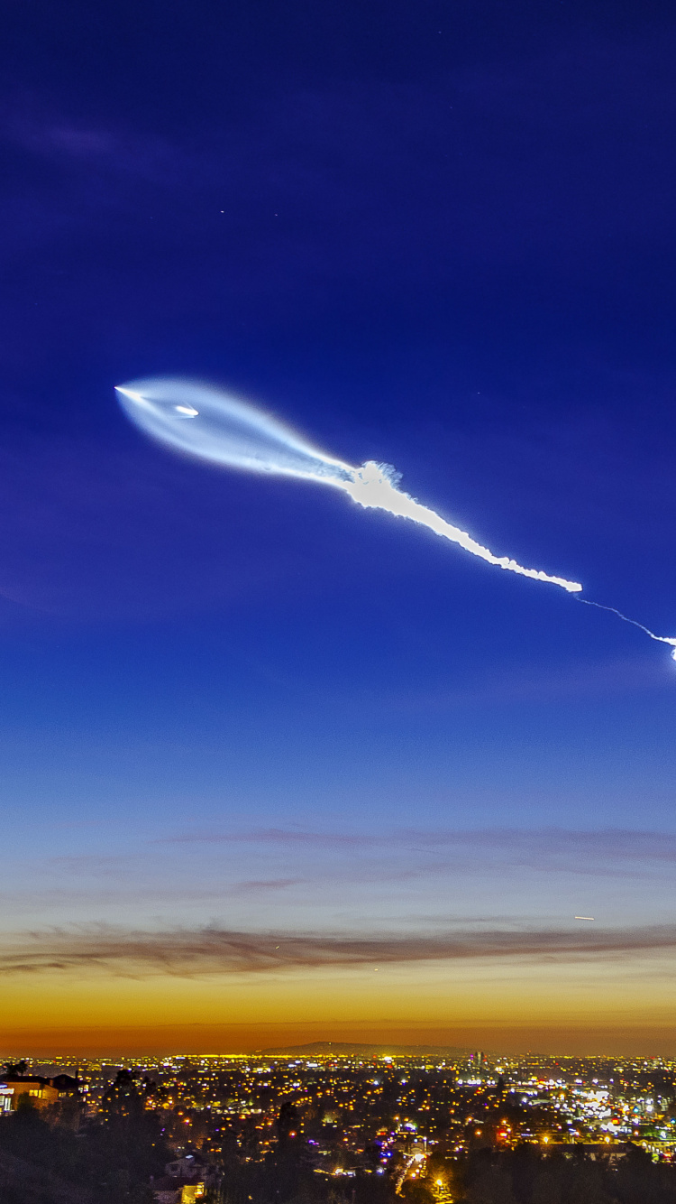 Обои SpaceX, запуск ракеты, Falcon 9, ракета, Falcon Heavy в разрешении 750x1334