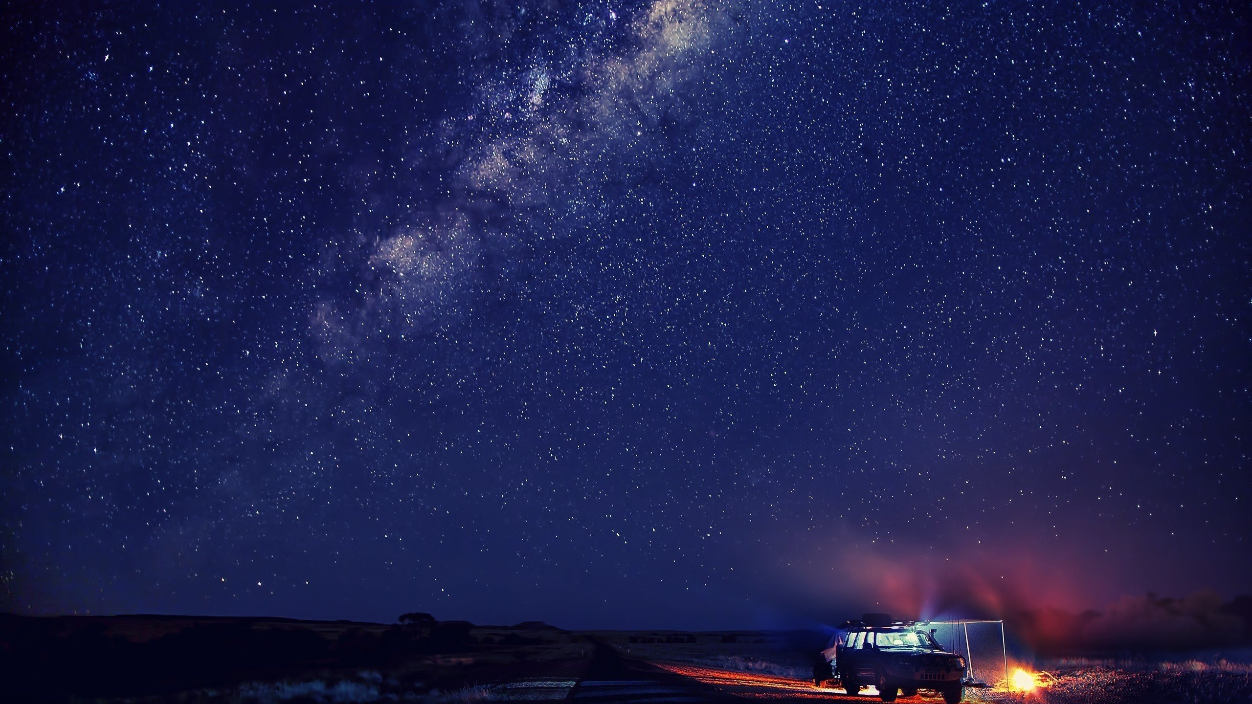 Обои Млечный Путь, звезда, ночное небо, Галактика, ночь в разрешении 2560x1440