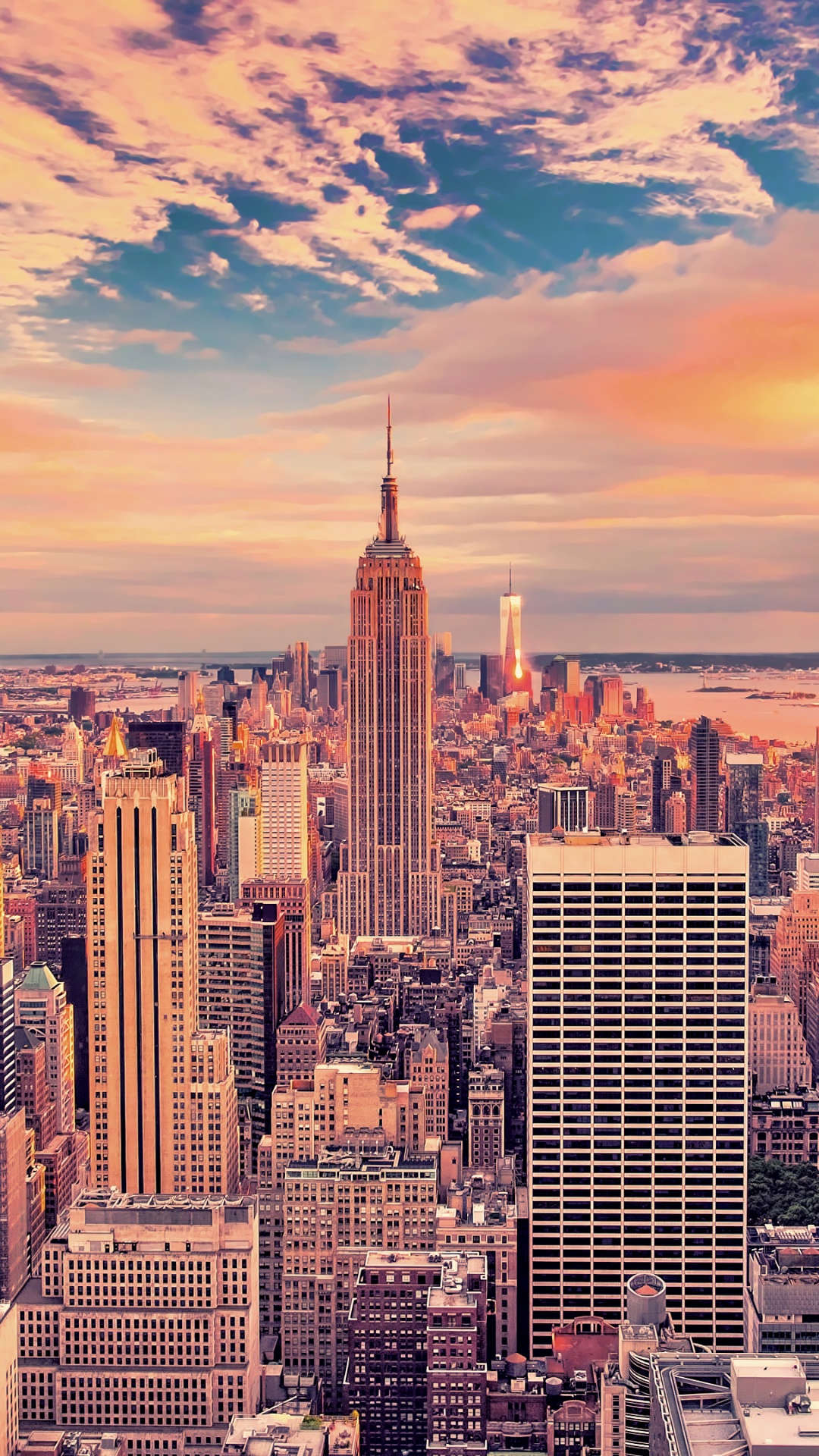 Обои Эмпайр Стейт Билдинг, городской пейзаж, город, метрополия, городской район в разрешении 1080x1920