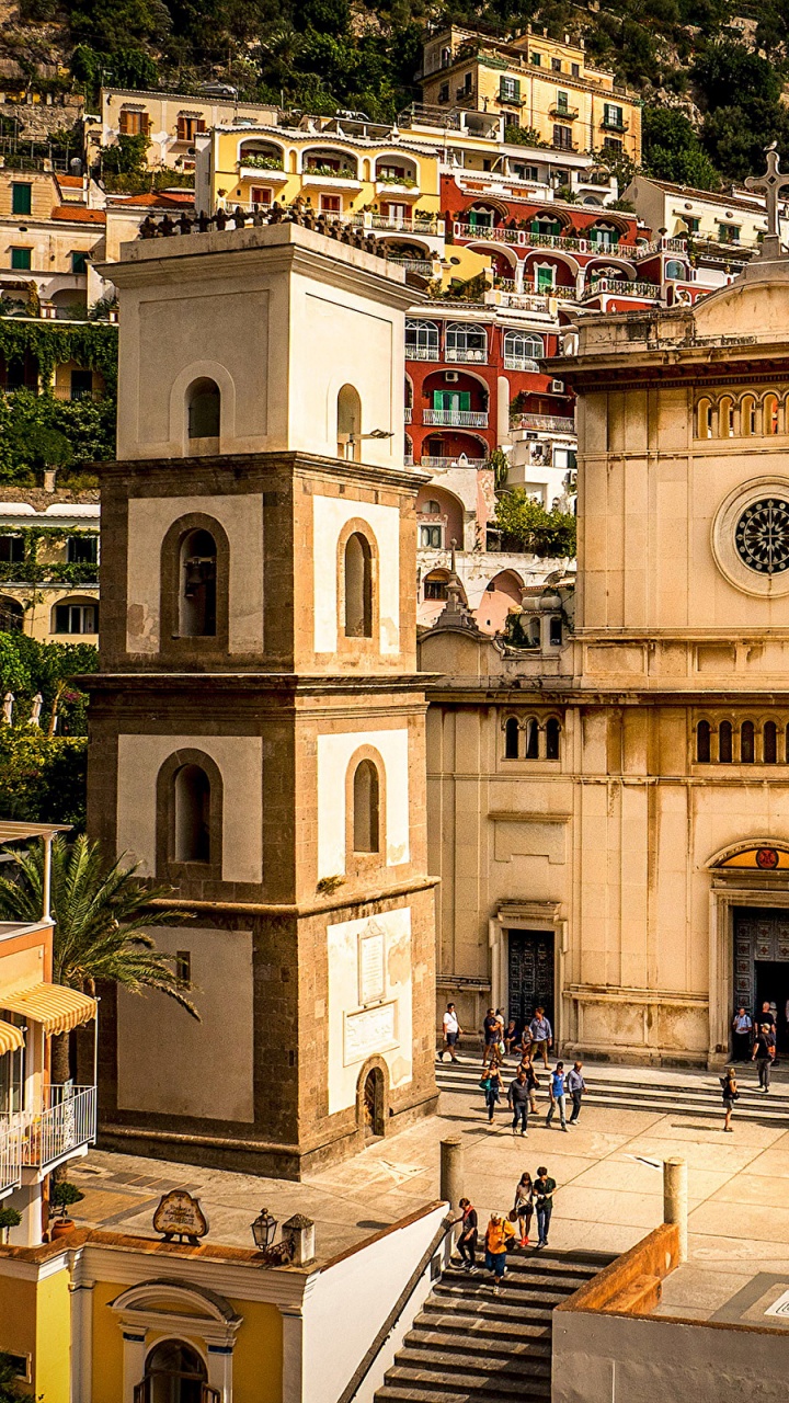 Обои Позитано, Сорренто, здание, город, фасад в разрешении 720x1280