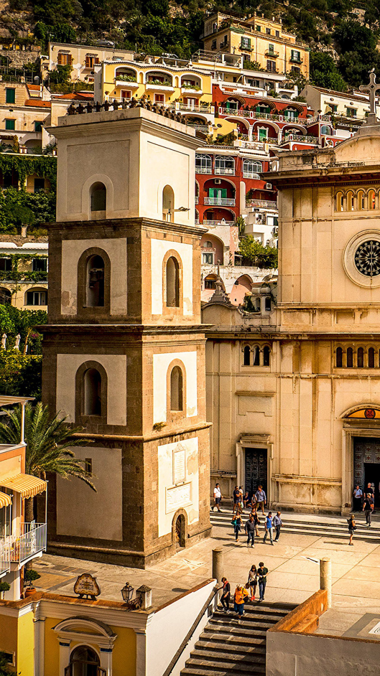 Обои Позитано, Сорренто, здание, город, фасад в разрешении 750x1334