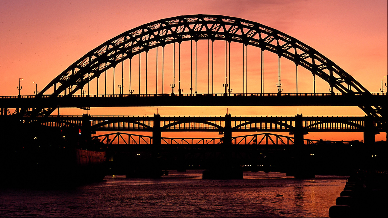 Обои Мост Тайн, Мост Тысячелетия В Гейтсхеде, Река Тайн, мост, арочный мостик в разрешении 1280x720