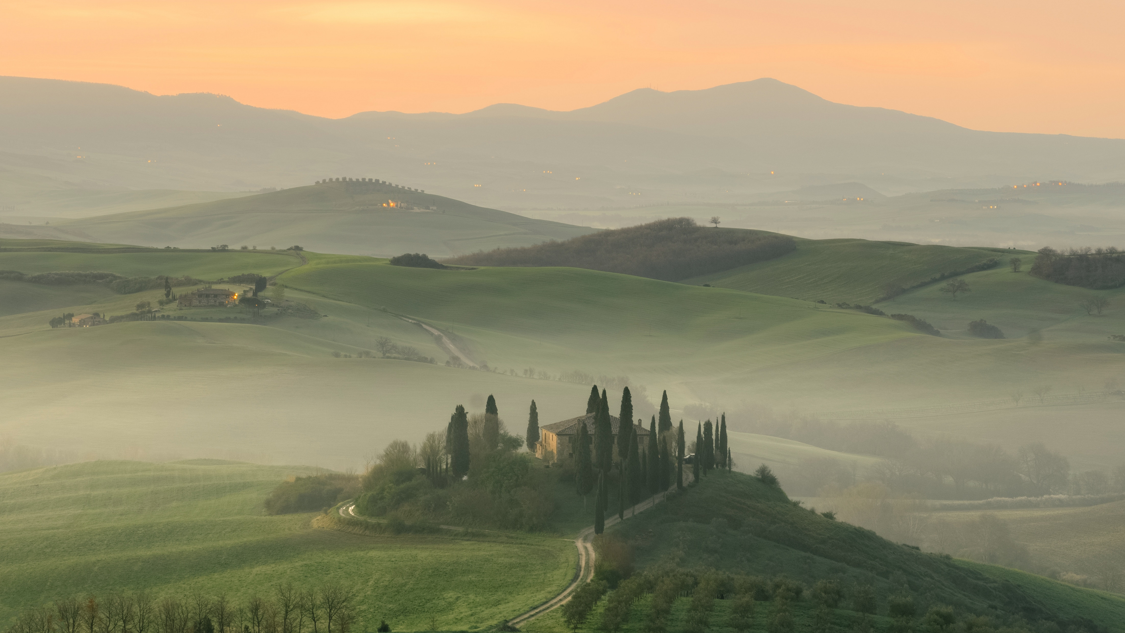 Обои природа, природный ландшафт, зеленый, холм, утро в разрешении 3840x2160