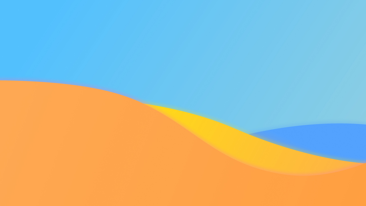 Обои яблоко, iOS 14, склон, гора, природный ландшафт в разрешении 1280x720