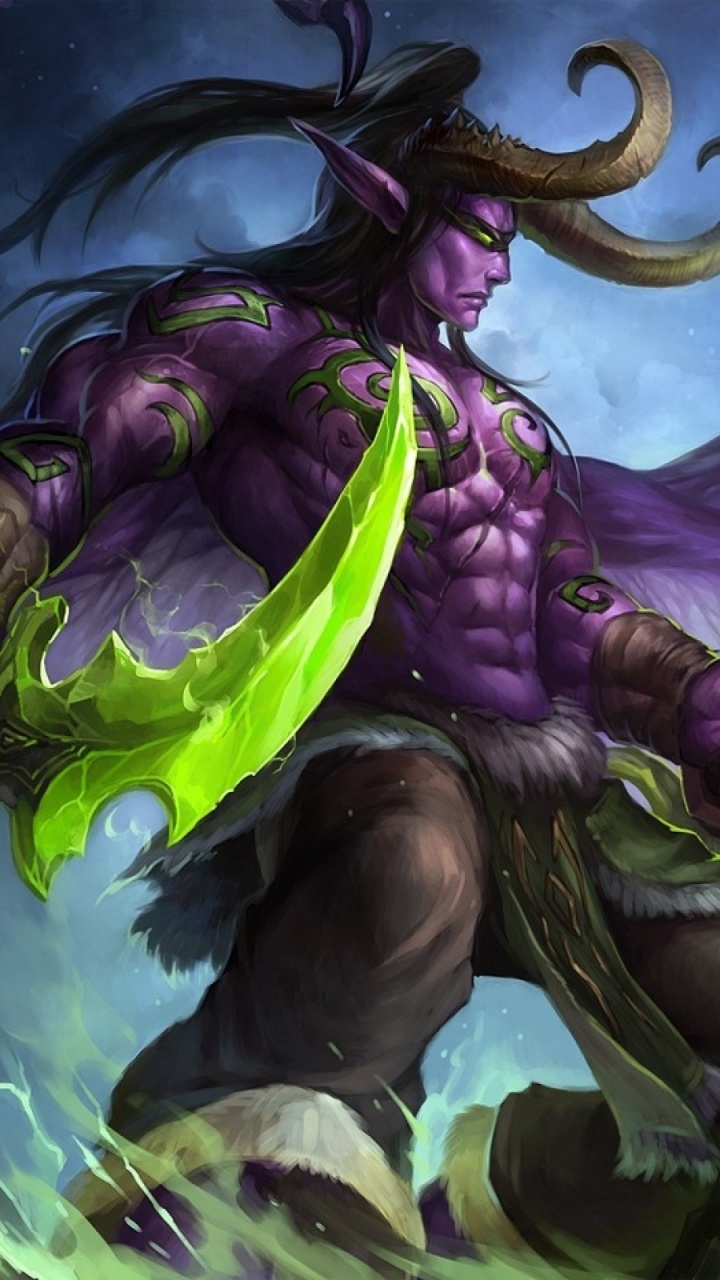 Обои иллидана, мир варкрафта Легион, дракон, мифология, сверхъестественное существо в разрешении 720x1280