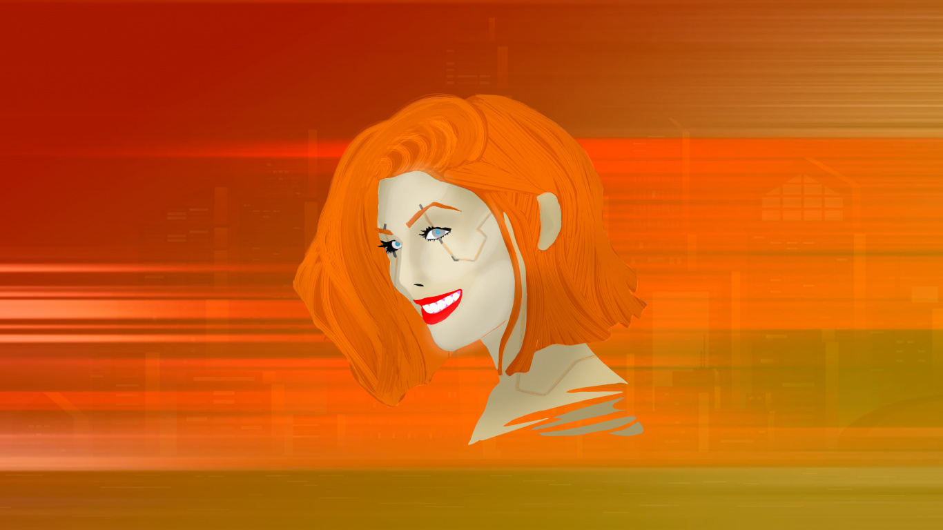 Обои фэнтези, игра, Киберпанк 2077, арт, Оранжевый цвет в разрешении 1366x768