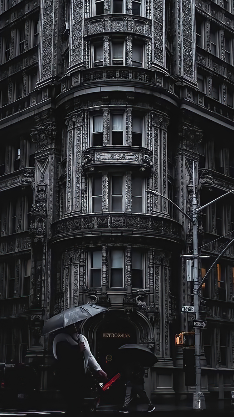 Обои хлеб насущный, здание, окно, черный, серый цвет в разрешении 750x1334