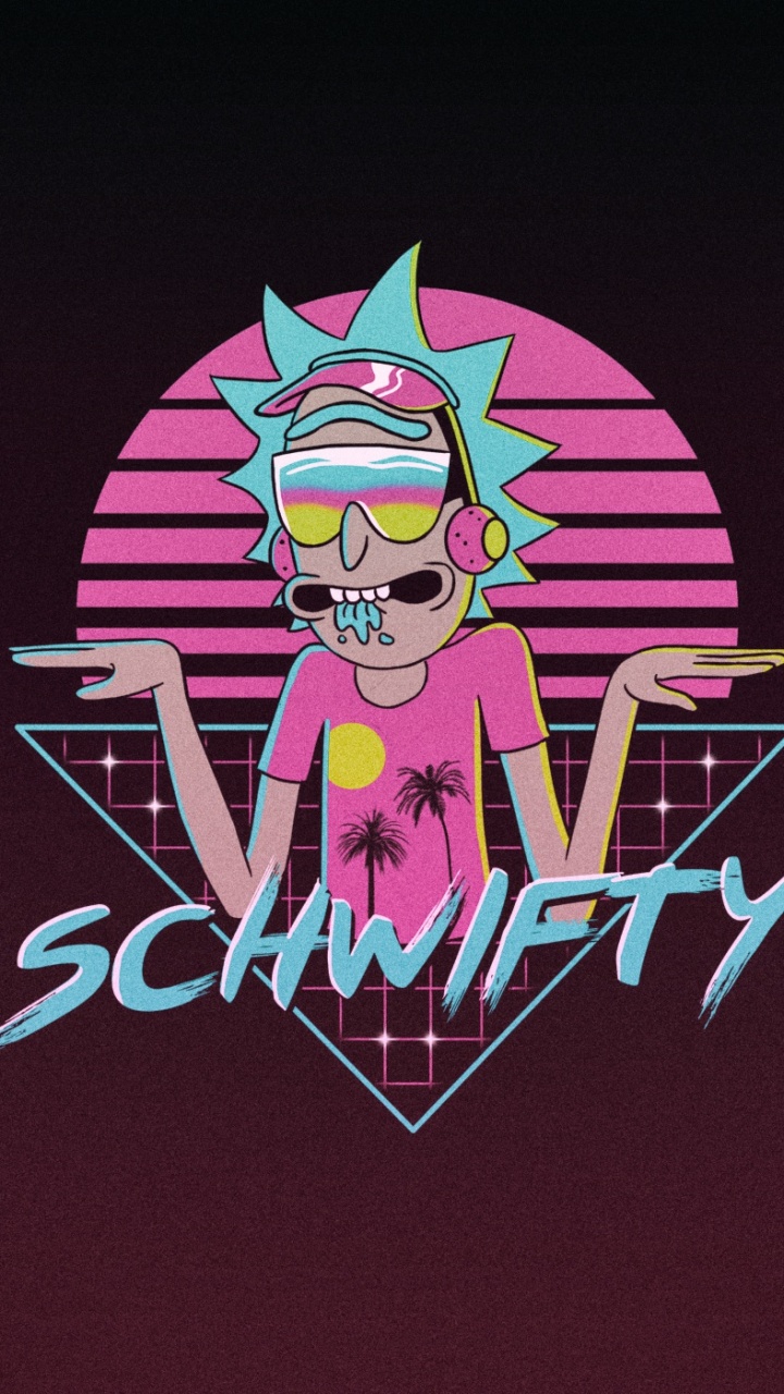 Обои Рик Санчез, графический дизайн, текст, розовый, лого в разрешении 720x1280