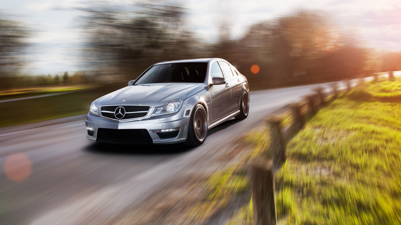 Обои авто, вождение, личный роскошный автомобиль, mercedes benz c class, седан в разрешении 1280x720
