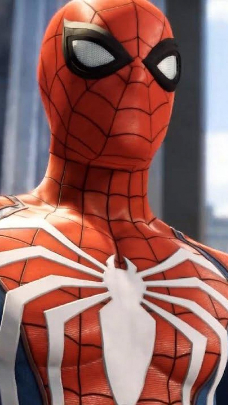 Обои человек-паук, Insomniac Games, супергерой, герой, вымышленный персонаж в разрешении 750x1334