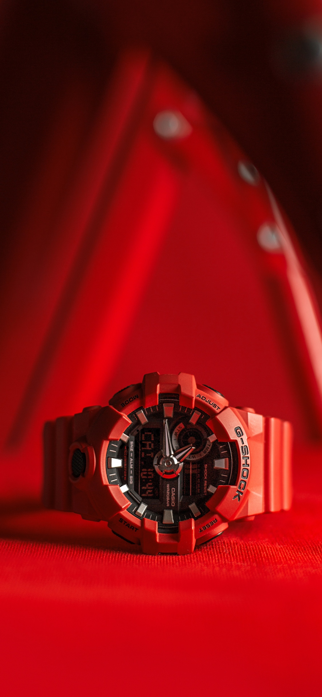 Обои часы, красный цвет, Представление, производительность в разрешении 1125x2436