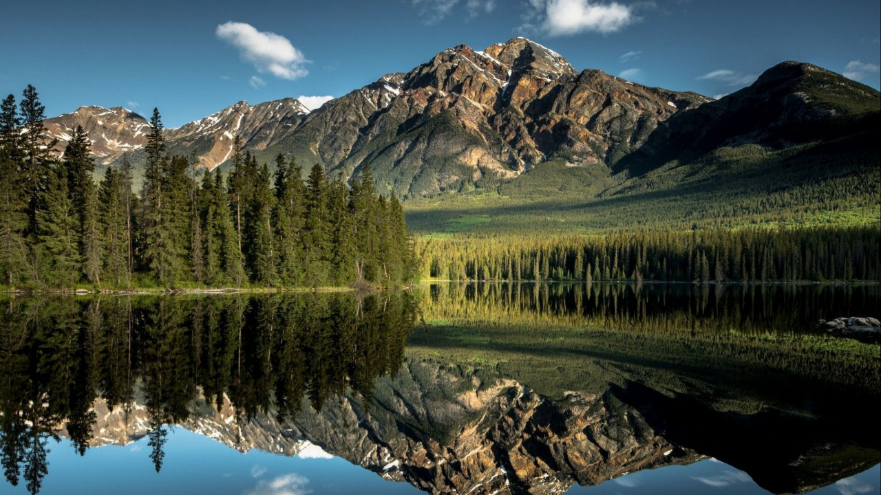 Обои Джаспер, гора, природа, парк, отражение в разрешении 1280x720