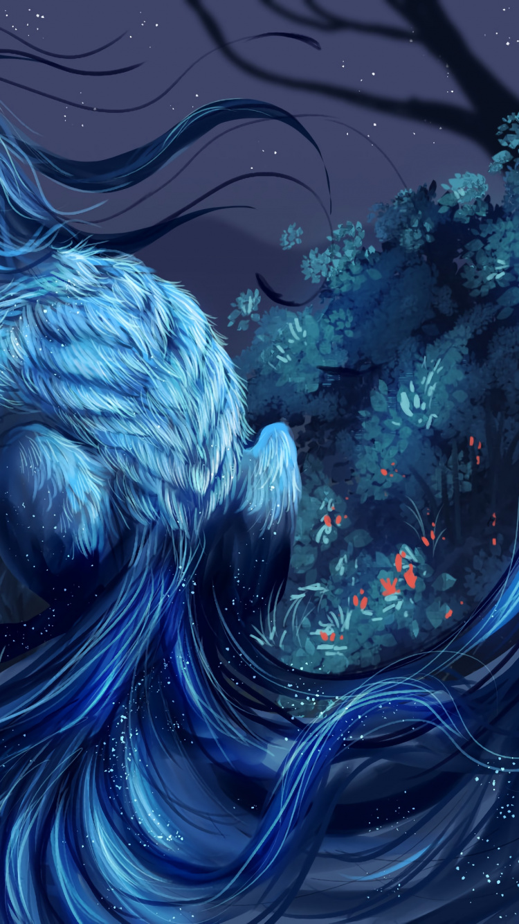 Обои лиса, графический дизайн, художник, фрактальное искусство, вымышленный персонаж в разрешении 750x1334