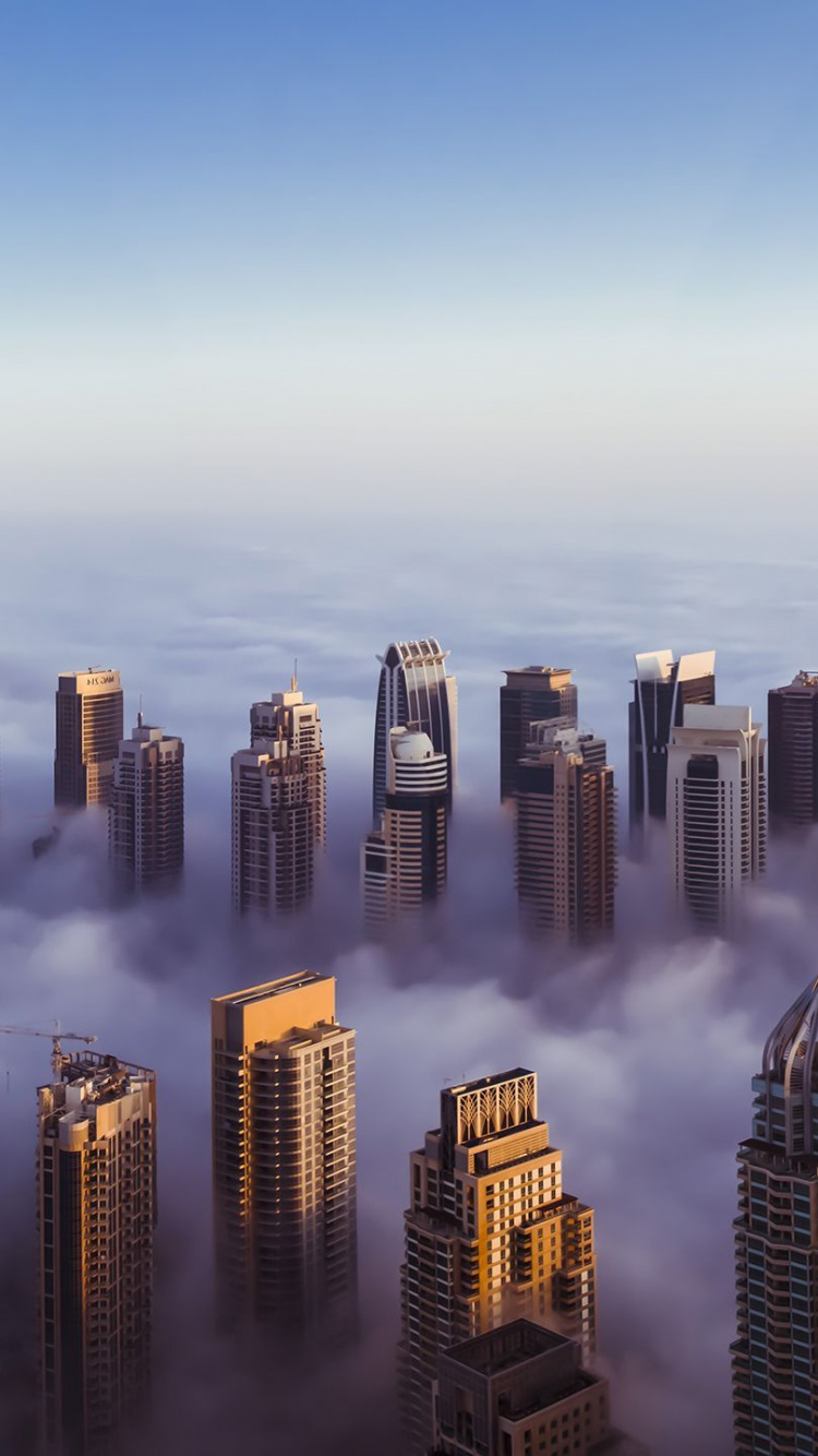 Обои небоскреб, городской пейзаж, город, метрополия, дневное время в разрешении 750x1334