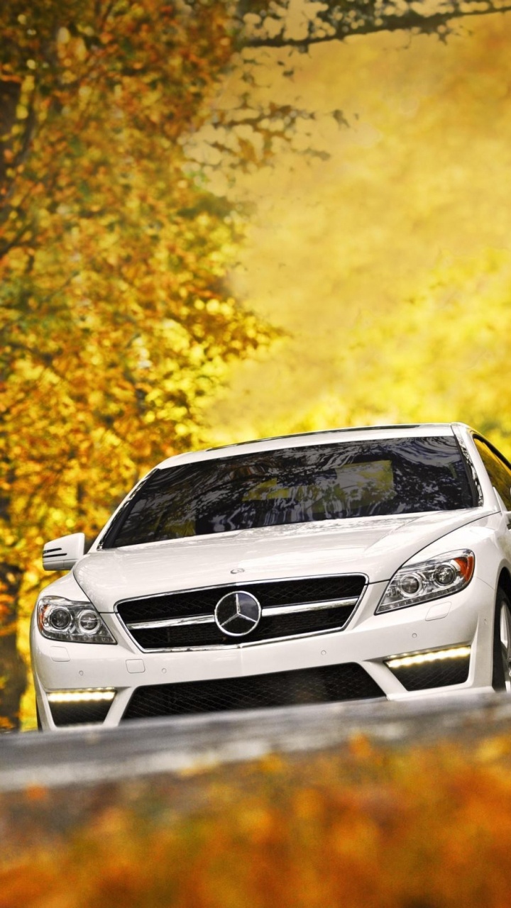 Обои авто, желтый, mercedes benz, Мерседес-Бенц СЛК-класс, Mercedes-Benz CL-Class в разрешении 720x1280