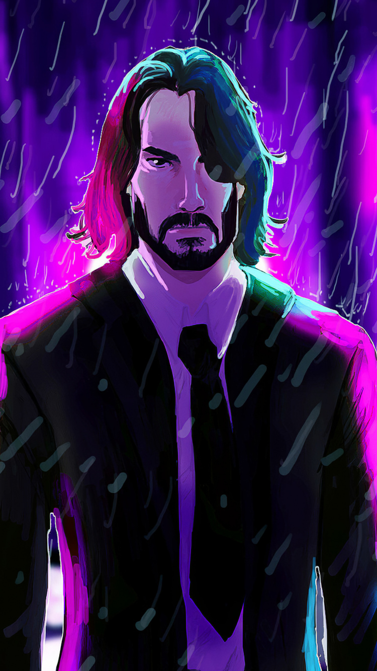 Обои Джон Фитиль, Киану Ривз, пурпур, Фиолетовый, Представление в разрешении 750x1334