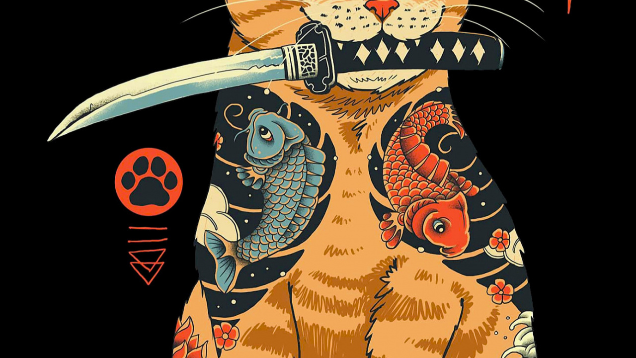 Обои катана винсент тринидад, футболка, арт, Redbubble, постер в разрешении 1280x720