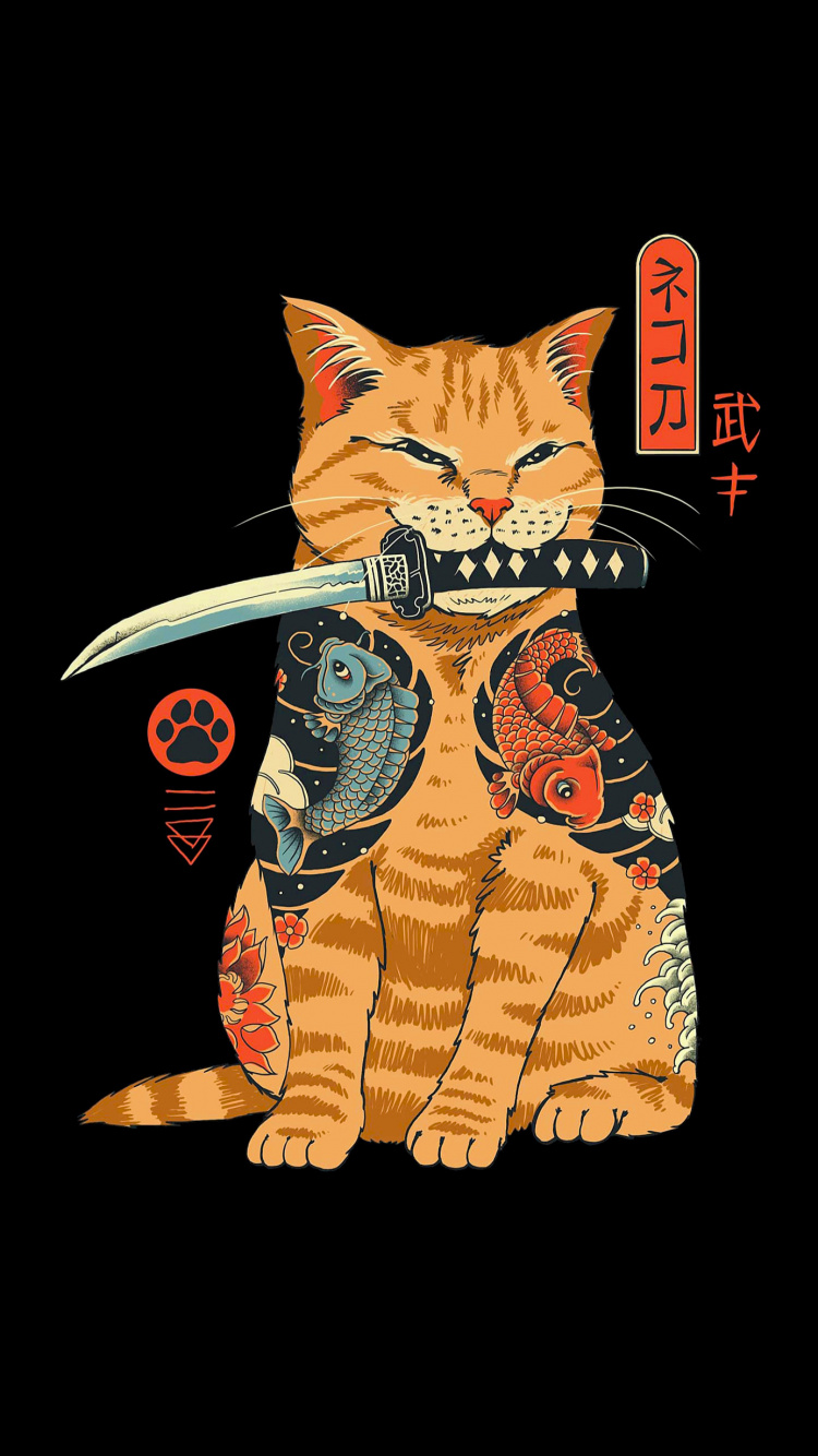 Обои катана винсент тринидад, футболка, арт, Redbubble, постер в разрешении 750x1334