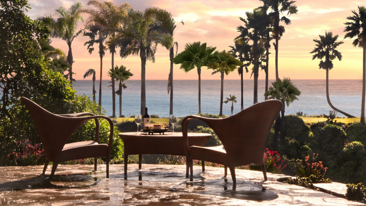 Обои прибежище, отпуск, мебель, уличная мебель, свойство в разрешении 1280x720