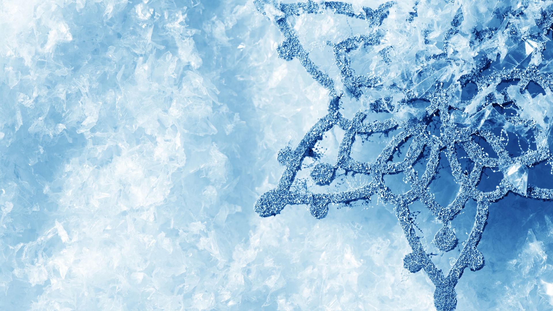 Обои туман, голубой лед, зима, вода, снег в разрешении 1920x1080